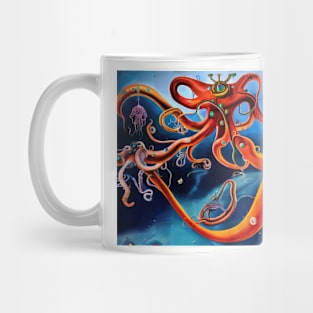 Scifi retro alien creature, AI art Mug